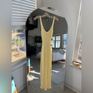 NEW MESHKI SHAE Scoop Neck Knit Midi Dress - Lemon